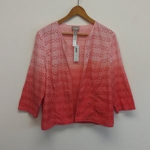 NWT Chico's Coral Fusion Ombre Jacket